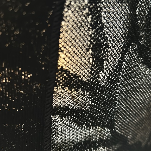 MING WANG OPEN CARDIGAN SWEATER WOMEN Sz SMALL BLACK FLORAL LONG SLEEVES - Picture 11 of 13